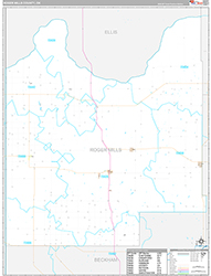 Roger Mills County Wall Map Premium Style 2026